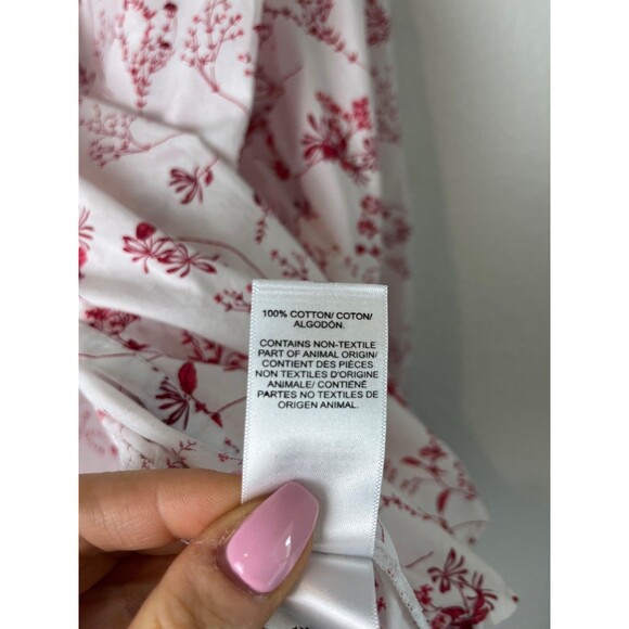 Lucky Brand Shirt Womens XL White Red Floral Button Up Long Sleeve Boho Top - Picture 4 of 7